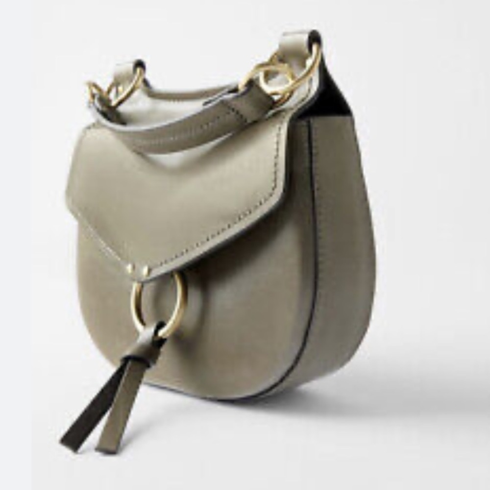 Zara Equestrian gray tassel crossbody bag - Picture 2 of 16